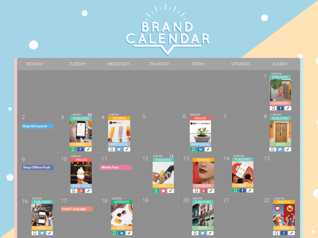 The Brand Calendar makes it seamless for everyone in the team to be on the same page in regards to the brand’s content strategy.