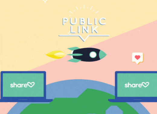 Creative assets shared through Public Links