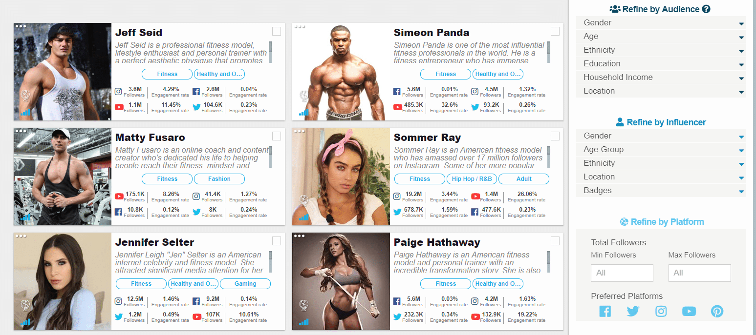 You can filter the results by a wide choice of demographics.