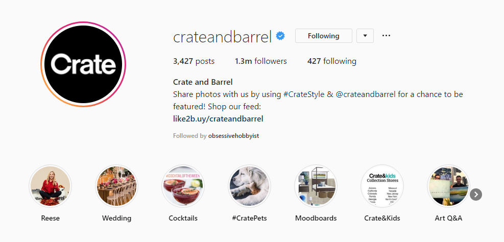 Source: Crate and Barrel on Instagram