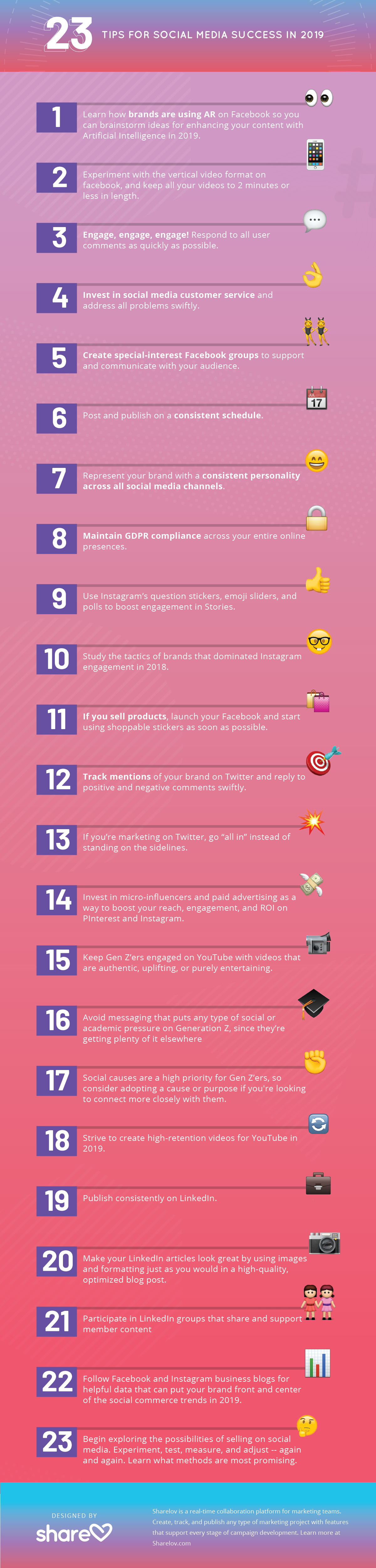 23 Tips for Social Media Success in 2019