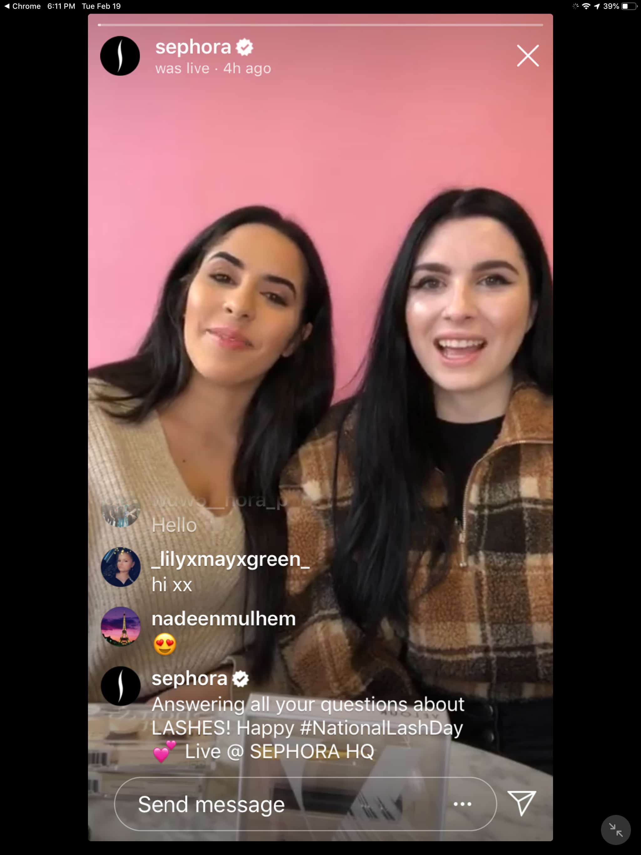Sephora on Instagram Live