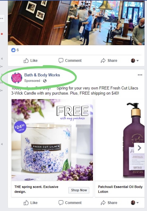 facebook feed ad example 2