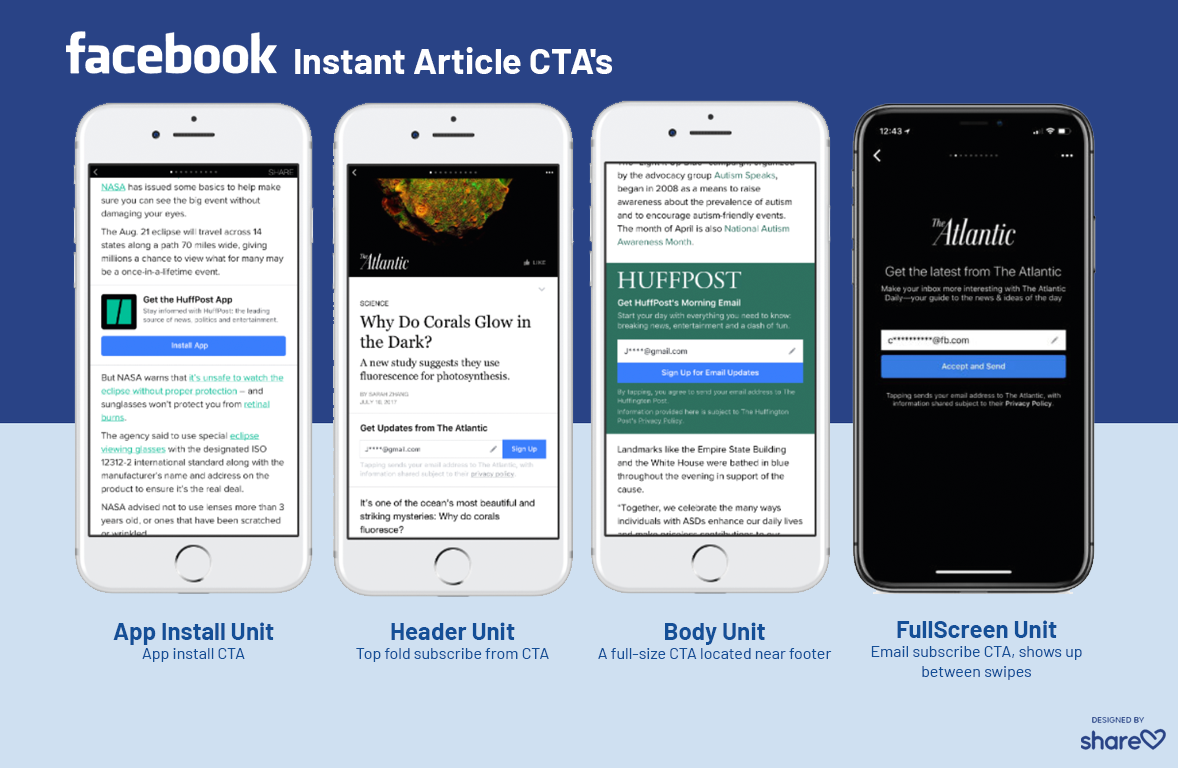 Samples of CTA's for Facebook Instant Articles