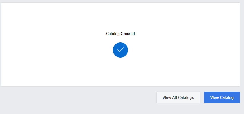 Facebook Catalog created notification