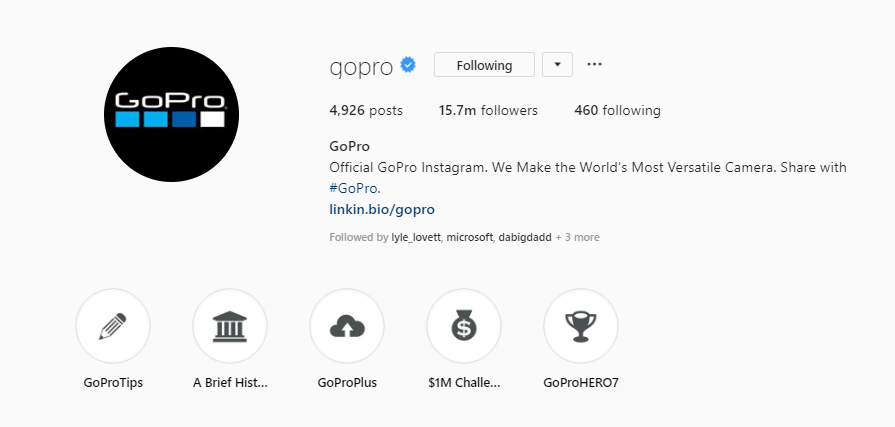 GoPro Instagram Stories Highlights