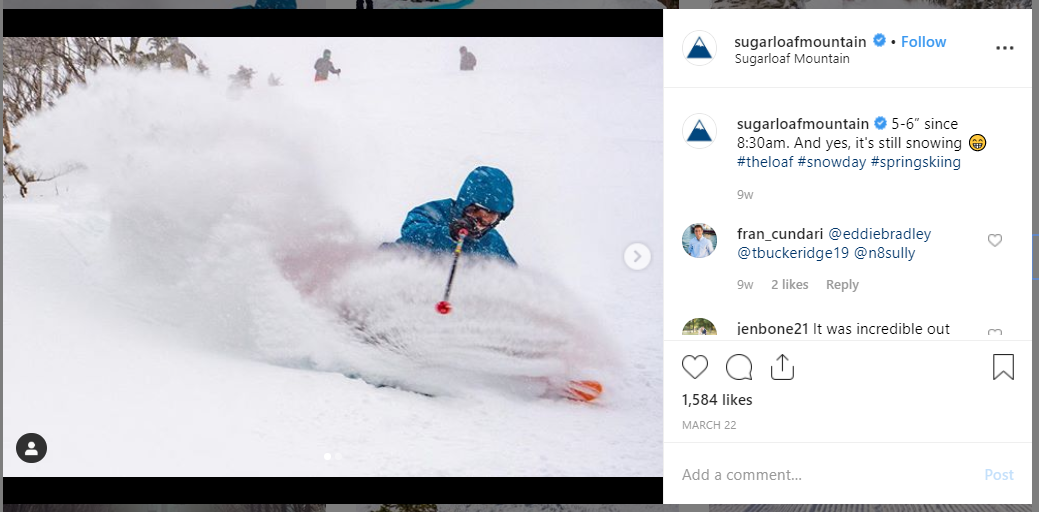 Sugarloaf hashtag examples on Instagram