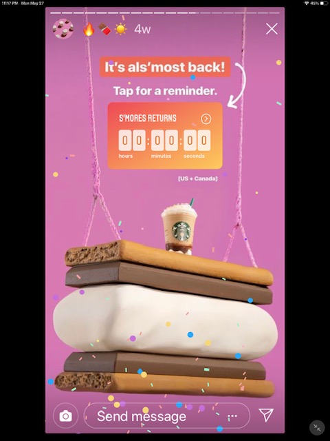 Instagram countdown sticker