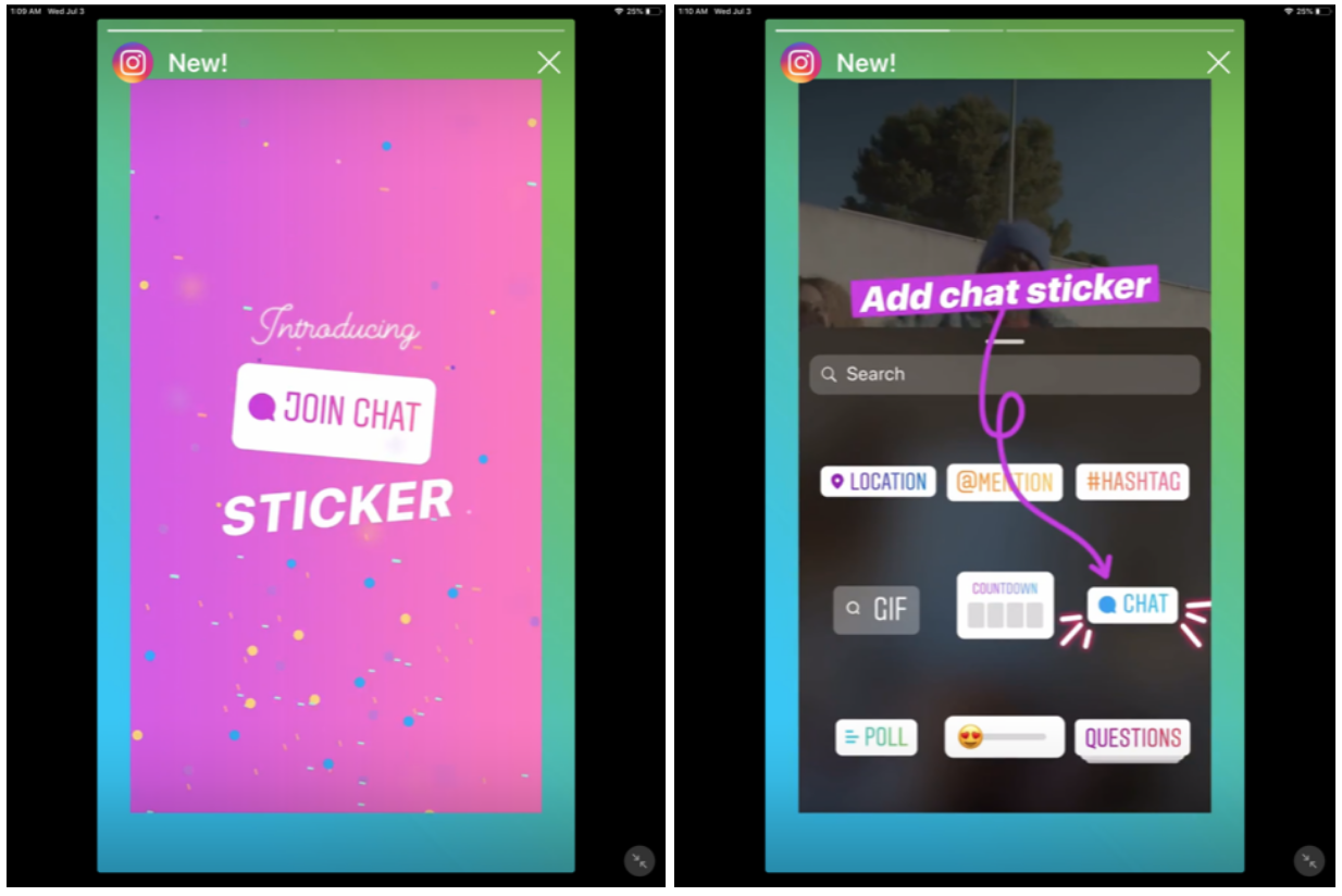instagram new Stories Sticker Join Chat
