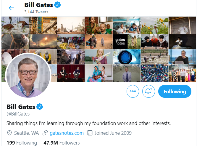 profile logo example twitter Bill Gates