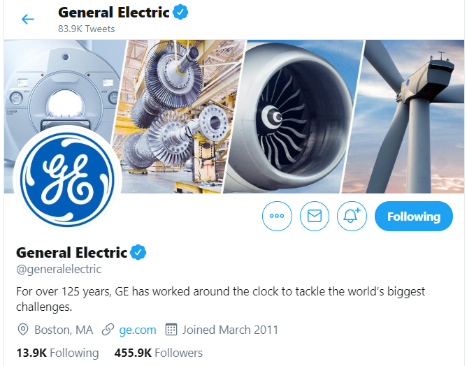 profile logo example twitter GE
