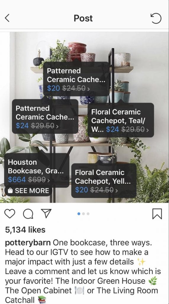 Instagram Shopping tag example 2