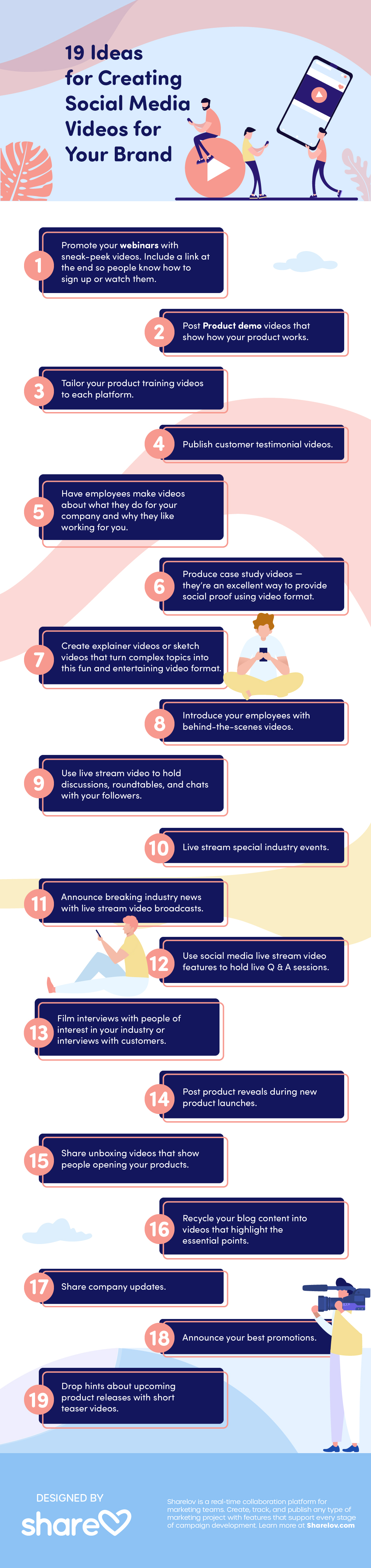 19 ideas for creating social media videos for your brand