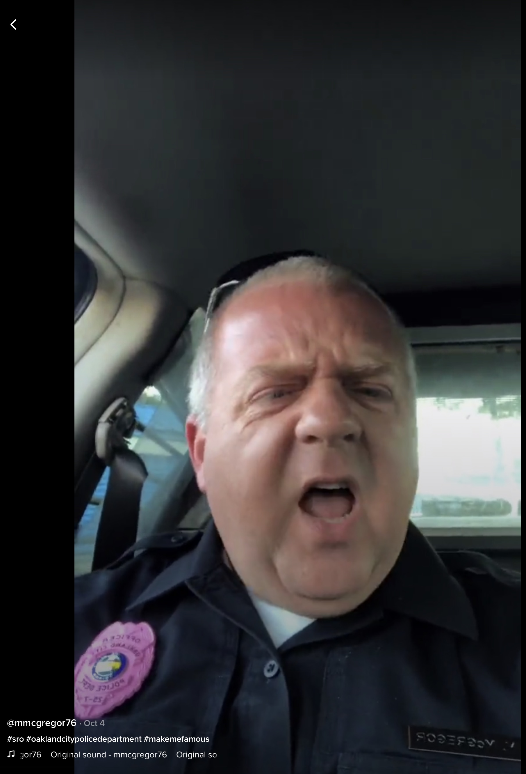 Police officer on TikTok Oakland