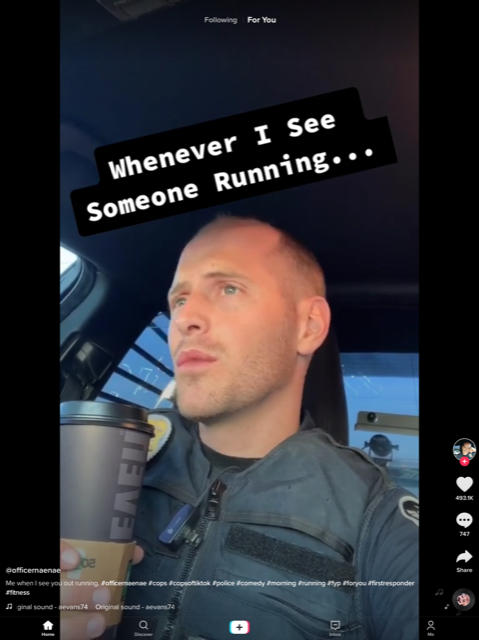 Police officer on TikTok