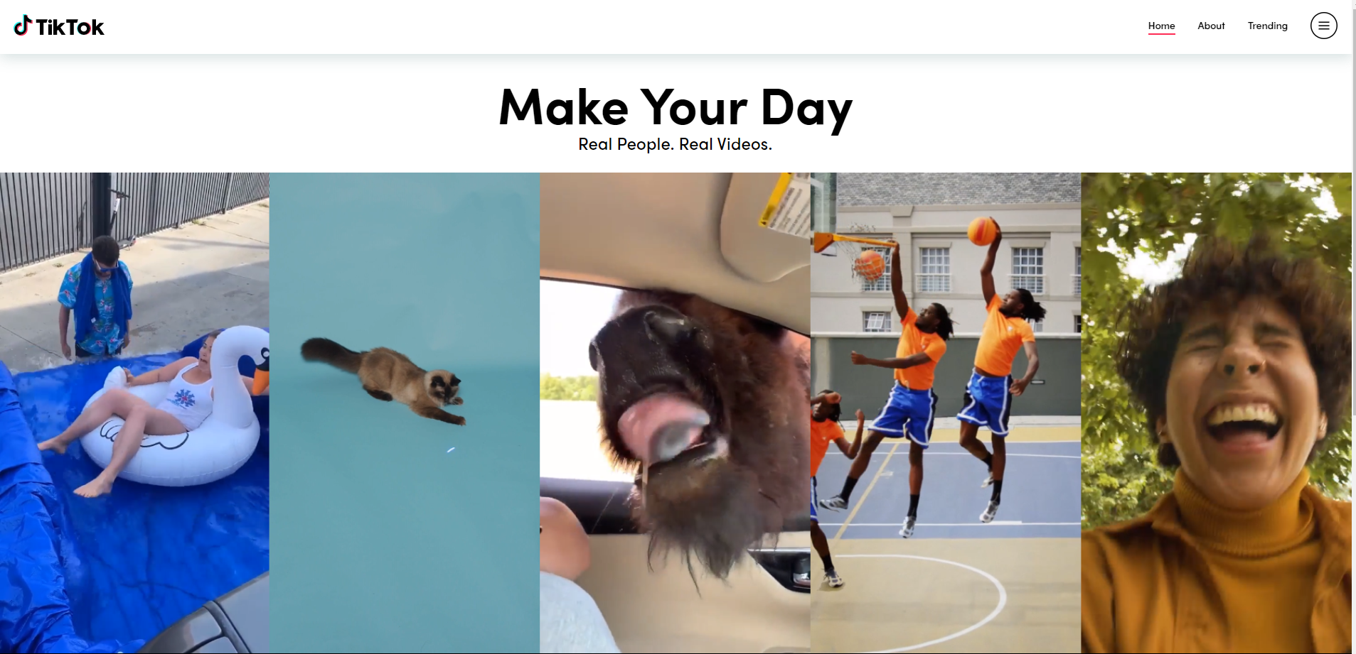 tiktok home page example