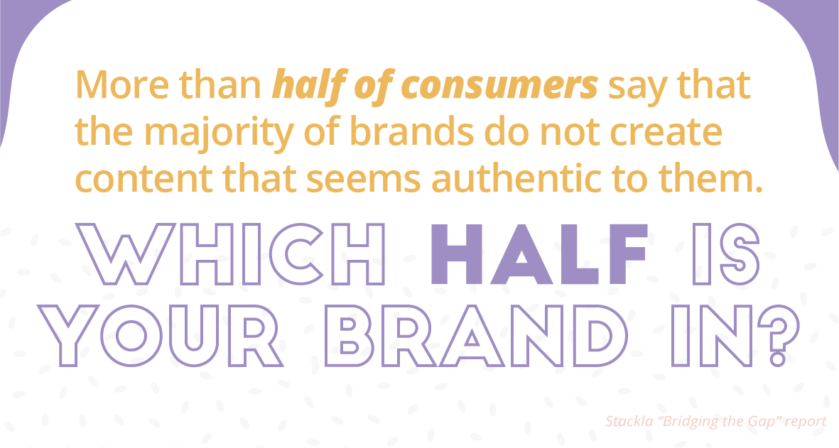 More than half of consumers say that the majority of brands do not create content that seems authentic to them. Which half is your brand in?