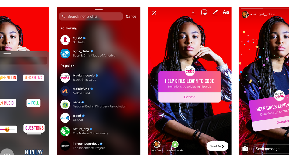 You can now donate through stickers in Instagram Stories