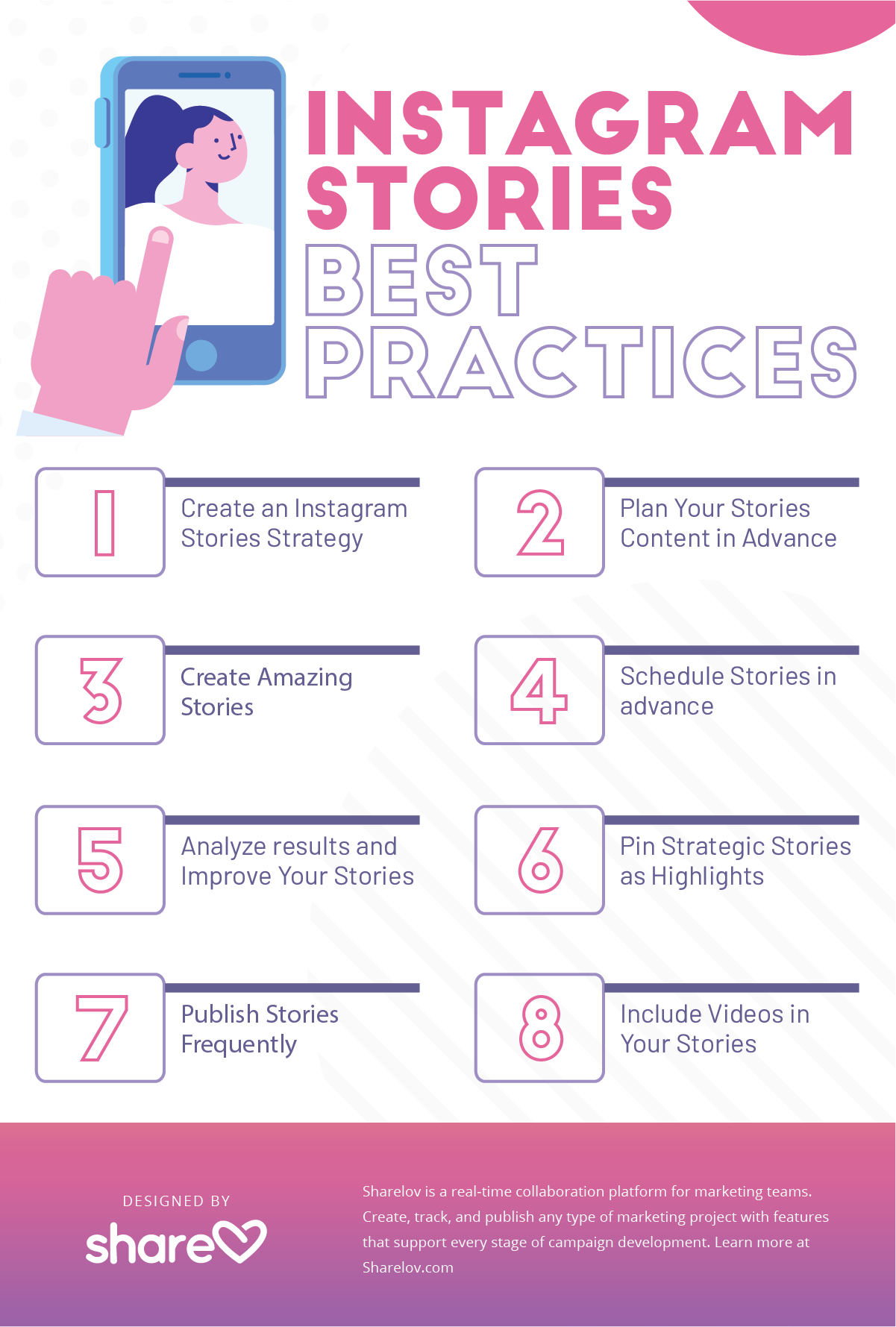 Instragram Stories Best Practices infographic