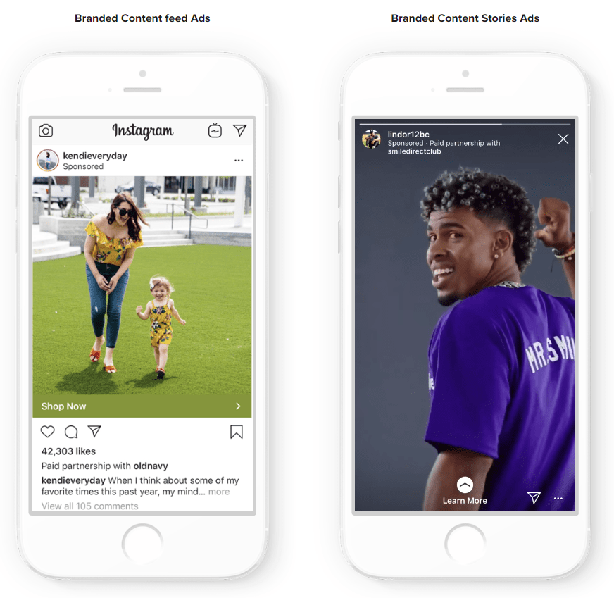 IG branded content ads examples