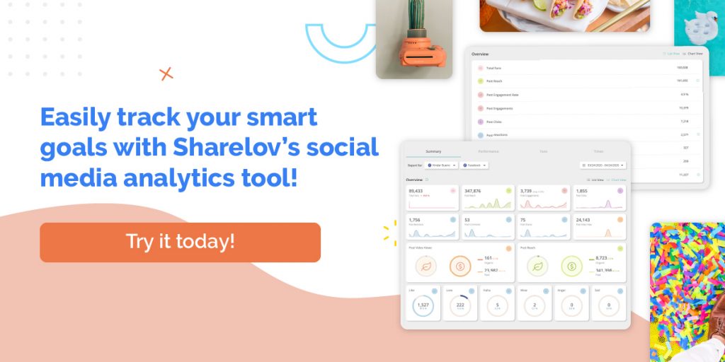 Easily track your smart goals with Sharelov's social media analytics tool