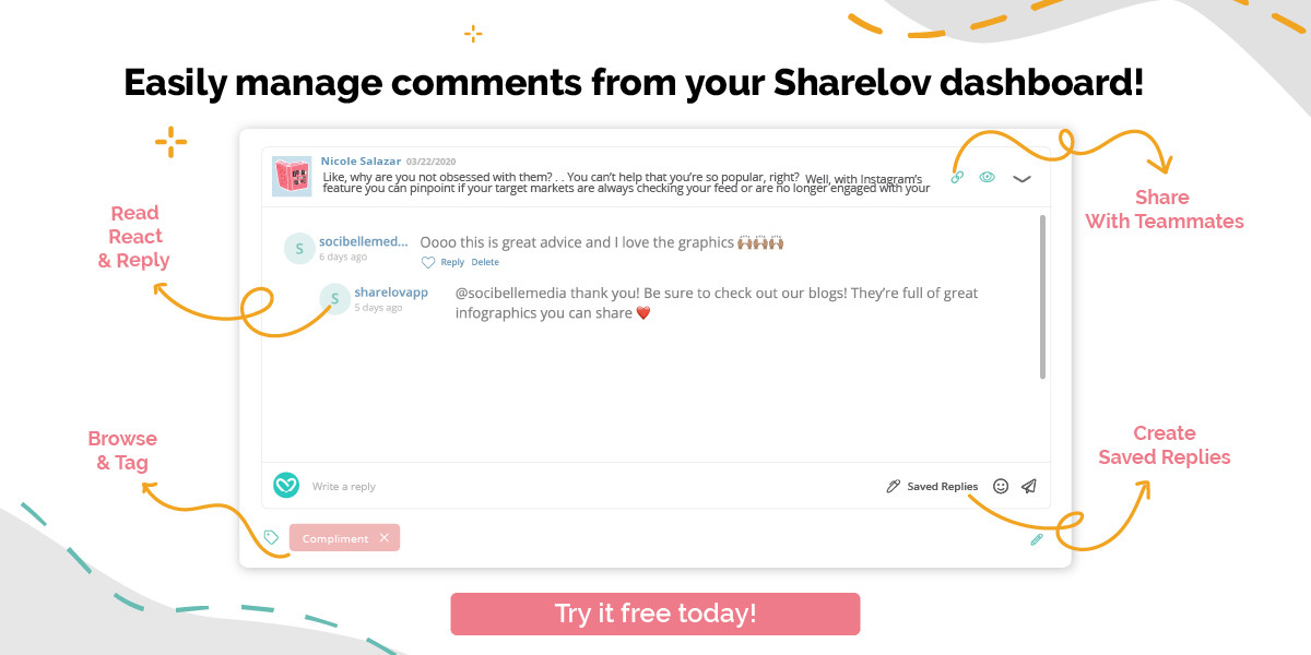 Easily manage Instagram comments from your Sharelov dashboard