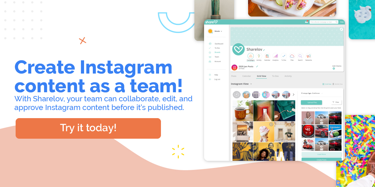 With Sharelov, your team can collaborate, edit, and approve Instagram content before it’s published.