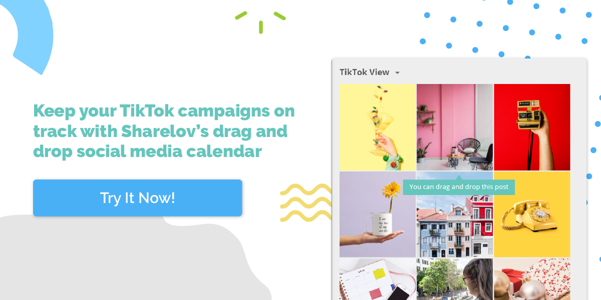 Keep your TikTok campaigns on track with Sharelov’s Drag and drop social media calendar
