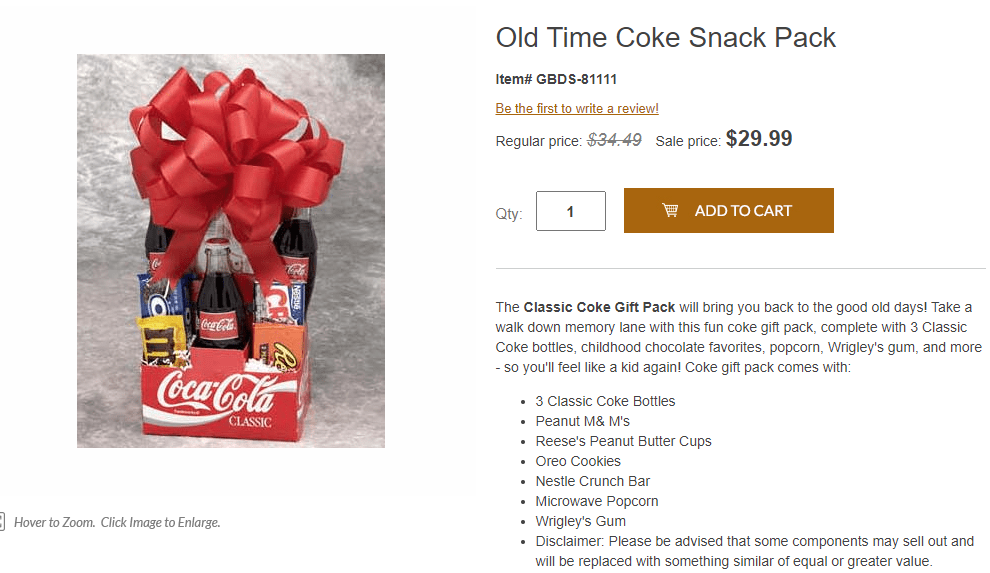 eatgouromet old time coke snack pack