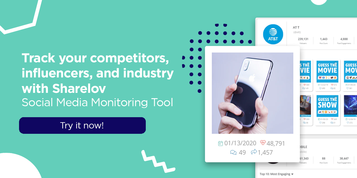Track your competitors, influencers, and industry with Sharelov