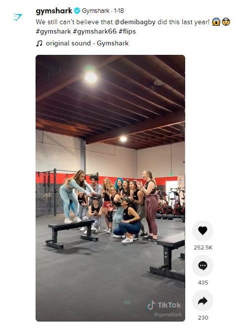 gymshark tag example tiktok