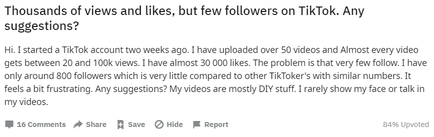 Redditor question how to get followers