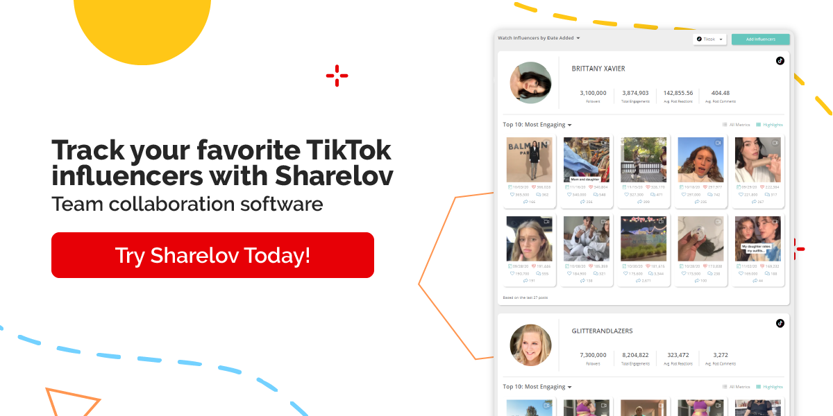 Track your favorite TikTok influencers with Sharelov Team collaboration software