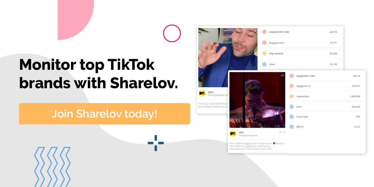 Monitor top TikTok brands with Sharelov.