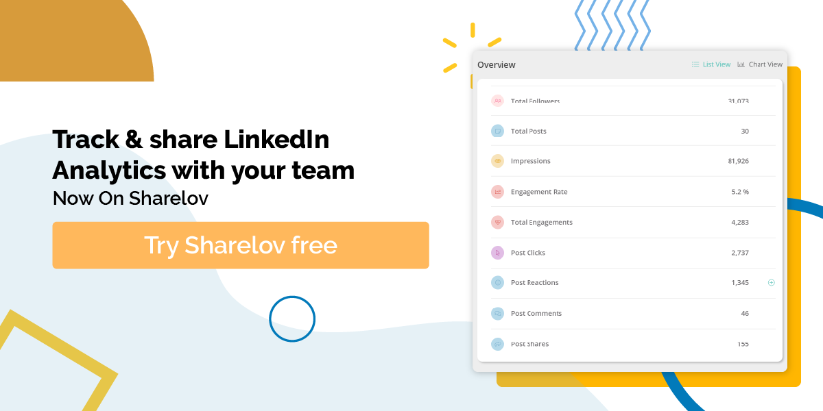 track and share LinkedIn analytics with your dream