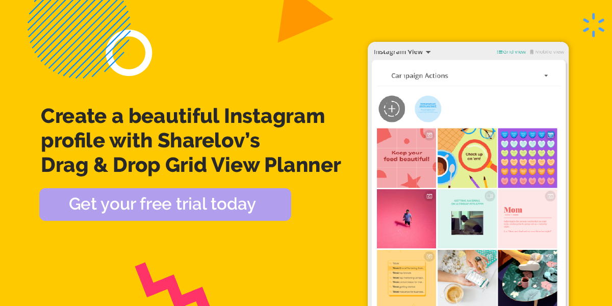 Create a beautiful Instagram profile with Sharelov's - Drag & Drop Grid View Planner