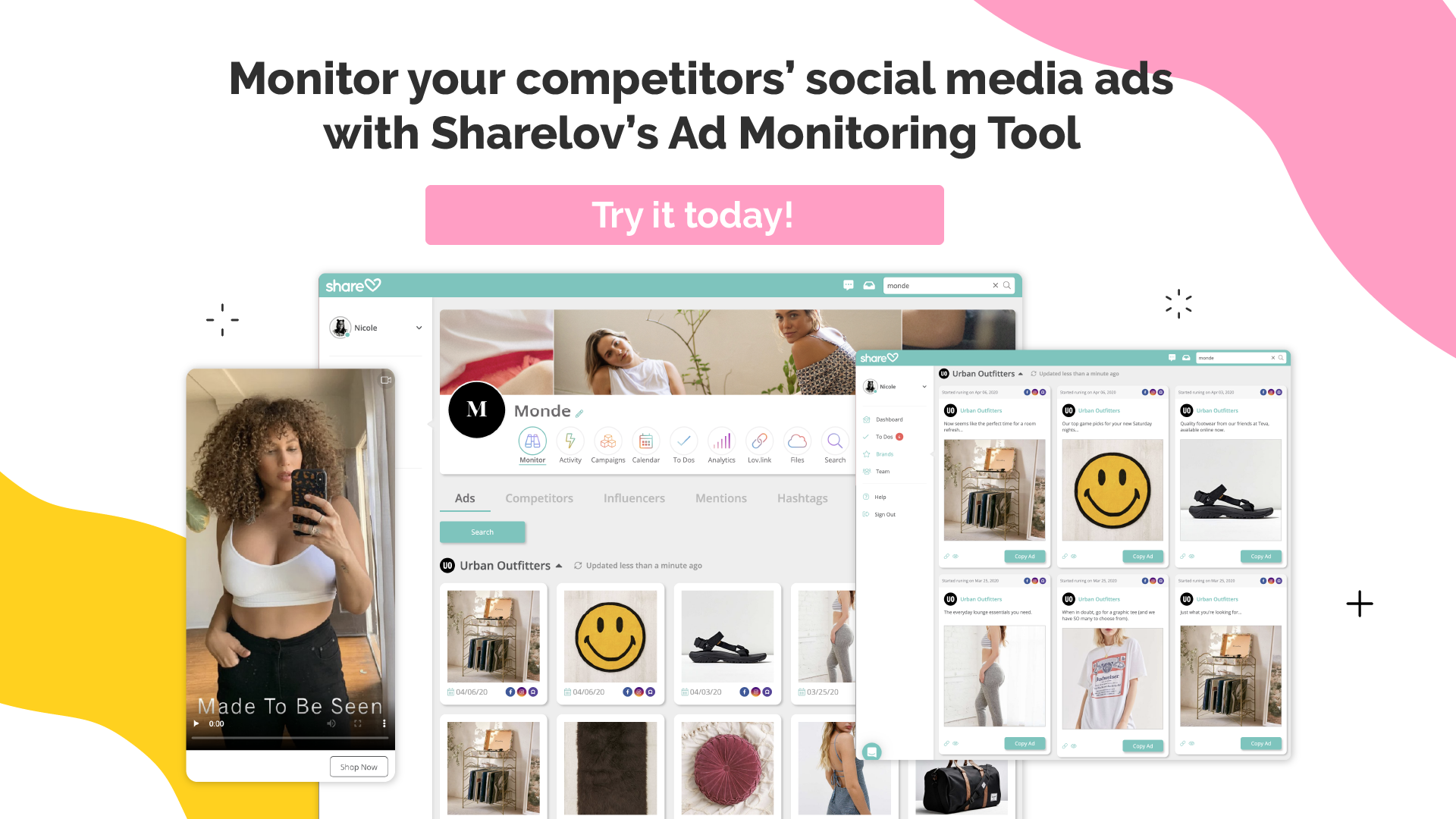 Monitor your competitors' social media ads with Sharelov's Ad Monitoring Tool