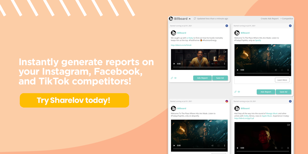 Instantly generate reports on your Instagram, Facebook, and TikTok competitors!