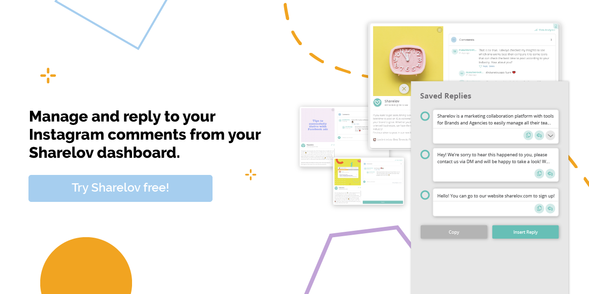 Manage and reply to your Instagram comments from your Sharelov dashboard