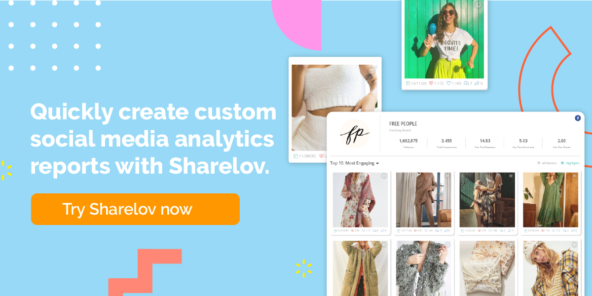 Quickly create custom social media analytics reports with Sharelov