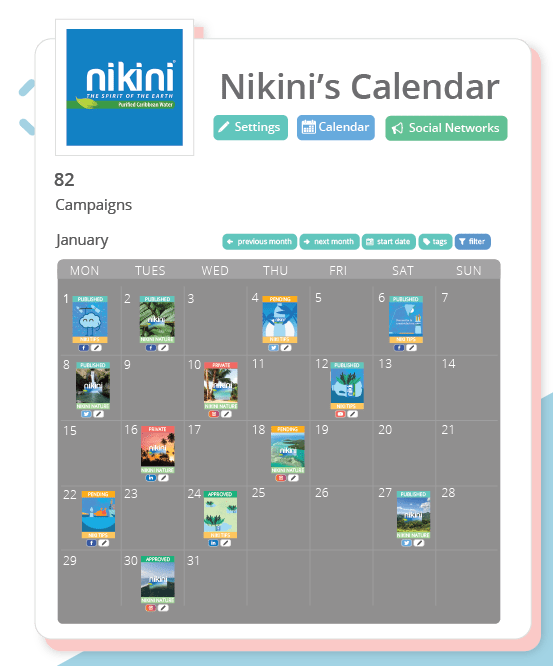 Sharelov social media calendar tool screenshot