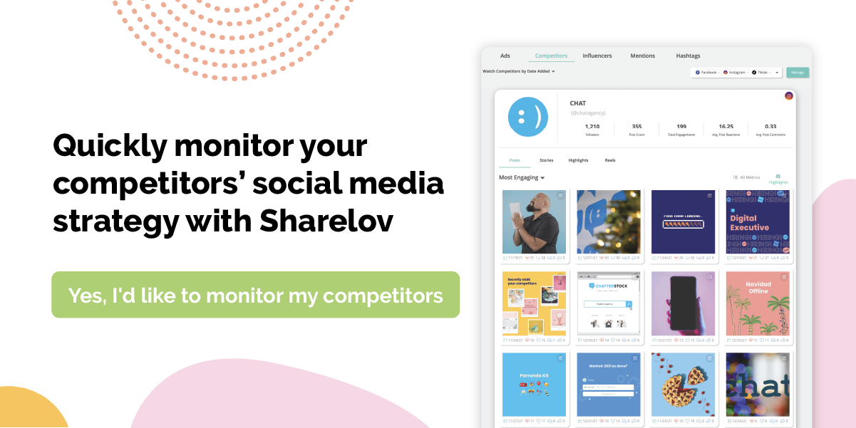 Quickly monitor your competitors’ social media strategy with Sharelov