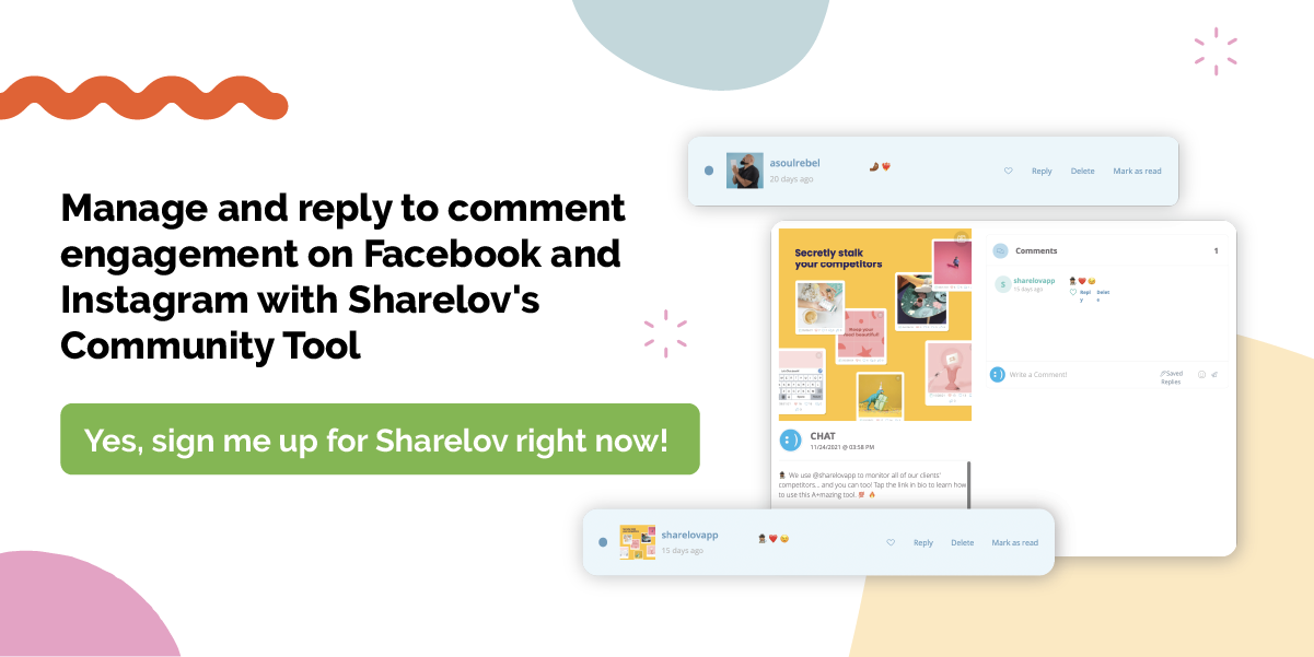 Manage and reply to comment engagement on Facebook and Instagram with Sharelov's