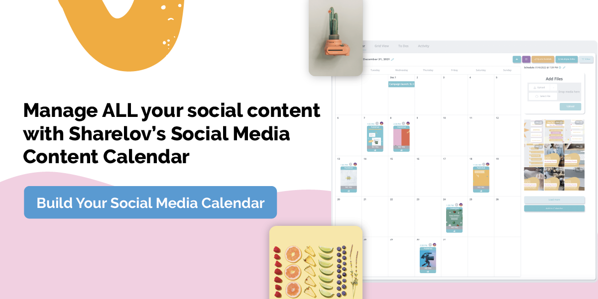 Manage ALL your social content with Sharelov’s Social Media Content Calendar