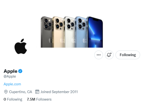 Apple Twitter bio