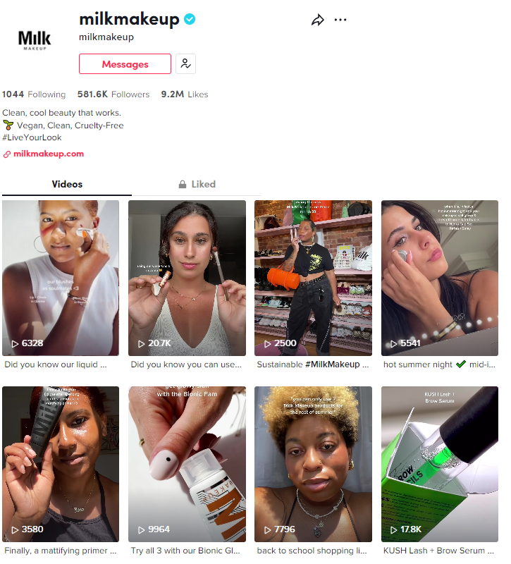 Milk makeup on Tiktok