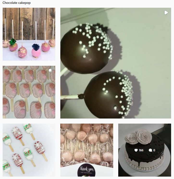 chocolate cakepop search on instagram