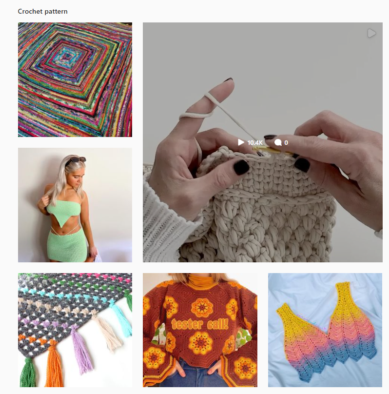 Lili knits keyword example Instagram search