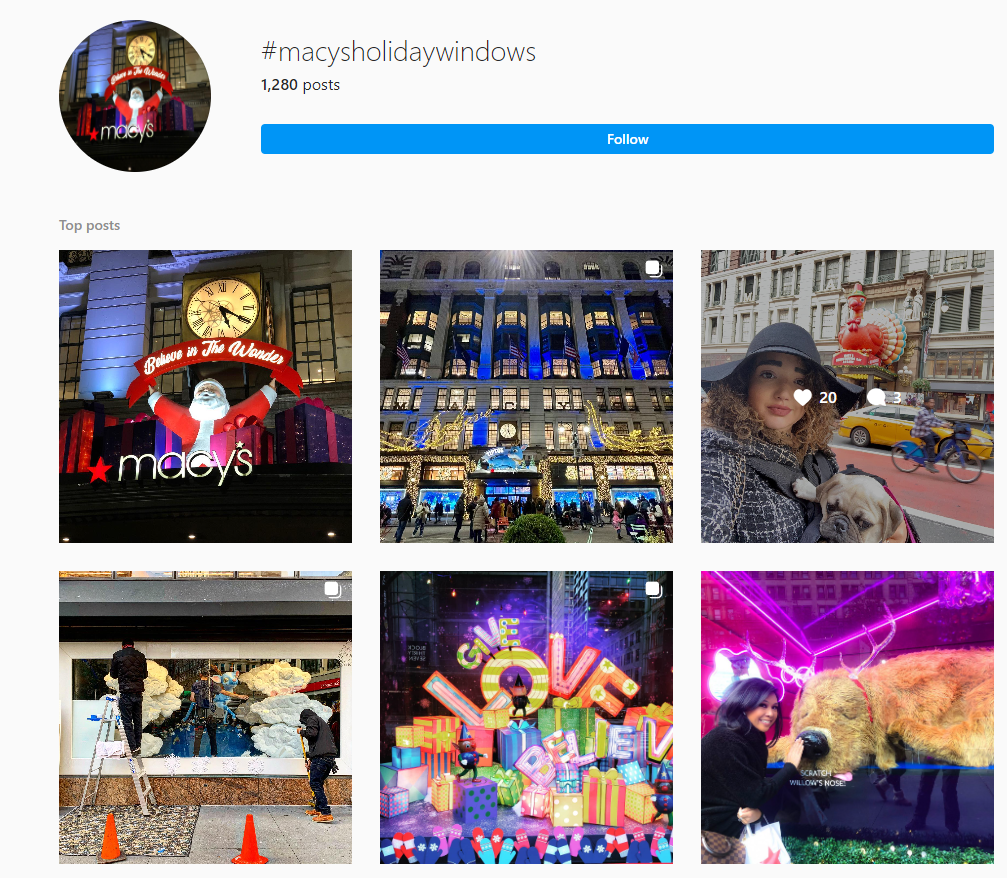 Macys holiday windows on Instagram