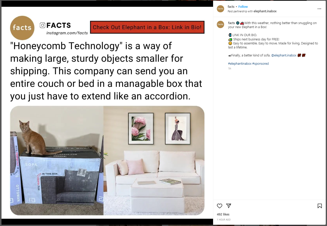 Instagram paid partnership example